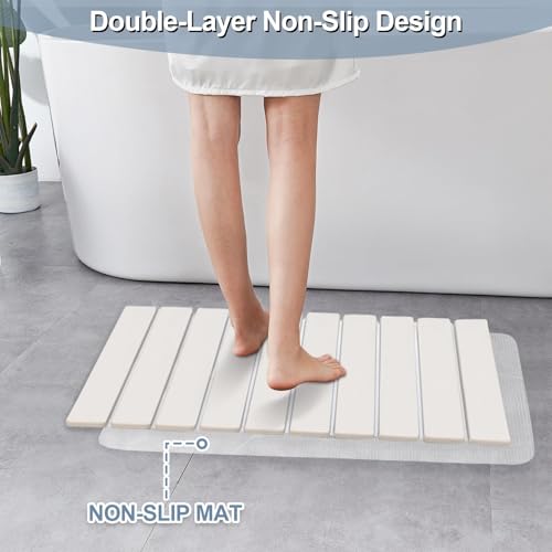 Tapete de baño plegable contra resbalones y humedad de piedra de diatomeas 4