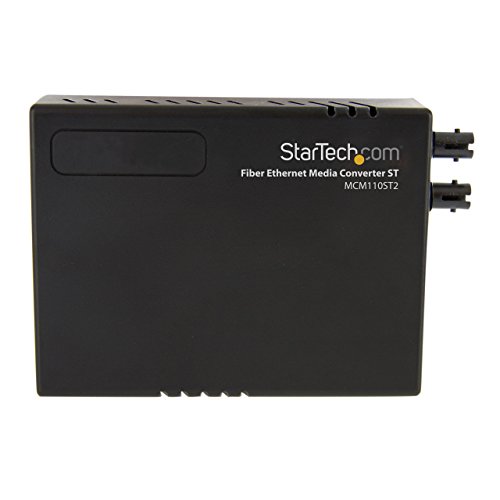 Image of StarTech Multi-Mode (MM) ST Fiber Media Converter, 2km, TAA (MCM110ST2) | 10 /100Mbps Networks, 1310nm, For, Standalone Ethernet to ST MM Fiber Media Converter