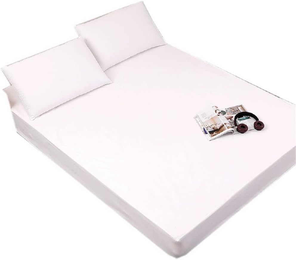 Waterproof Washable Urine-Proof Euro Single Bed Mattress Cover Protector Bedding Mattress Encasement Full Waterproof Mattress Protector for Children Elderly 35.4X 78.7X 11.8 Inch(White)