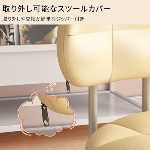 Riazdiw 作業椅子 低いタイプ キャスター付き 360° 回転 背もたれ付き 静音キャスター 高さ調整可能 耐荷重 200kg メタルフレーム パンタグラフ式 園芸・介護・キッチン・工場・オフィス 組立簡単 省スペース (C) [5]
