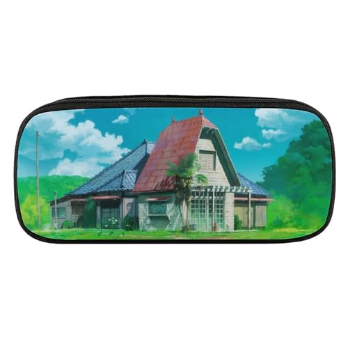 ペンケース 筆箱 大容量 軽量 アニメシーン 芝生 ログキャビン 筆入れ ふでばこ ペンポーチ 多機能 コンパクト シンプル おしゃれ 中小学生 高校生 女の子 男の子