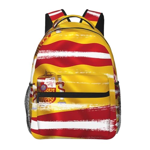Sac à dos motif drapeau espagnol PHAYAH pour ordinateur 15,7 pouces et voyage décontracté