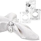 AcrylicGiftware Clear Acrylic Square Beveled Napkin Rings (4)