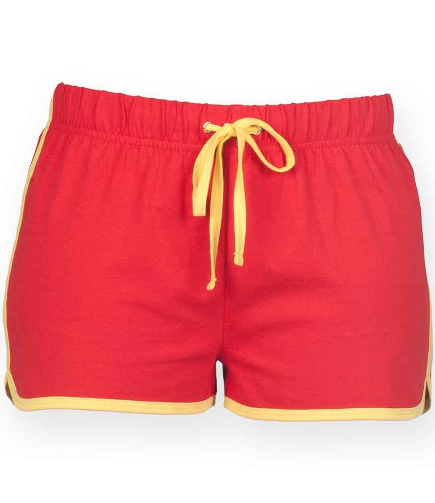COOZO Ladies Retro Shorts - Red/Yellow - 2XL
