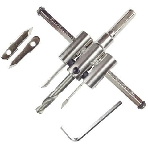 Drill Bit Circle Hole Saw, Adjustable Drill bit 40-300mm Aircraft Type, Wood Circle Hole Saw Cutter Opener for Cordless Woodworking Tool Cover