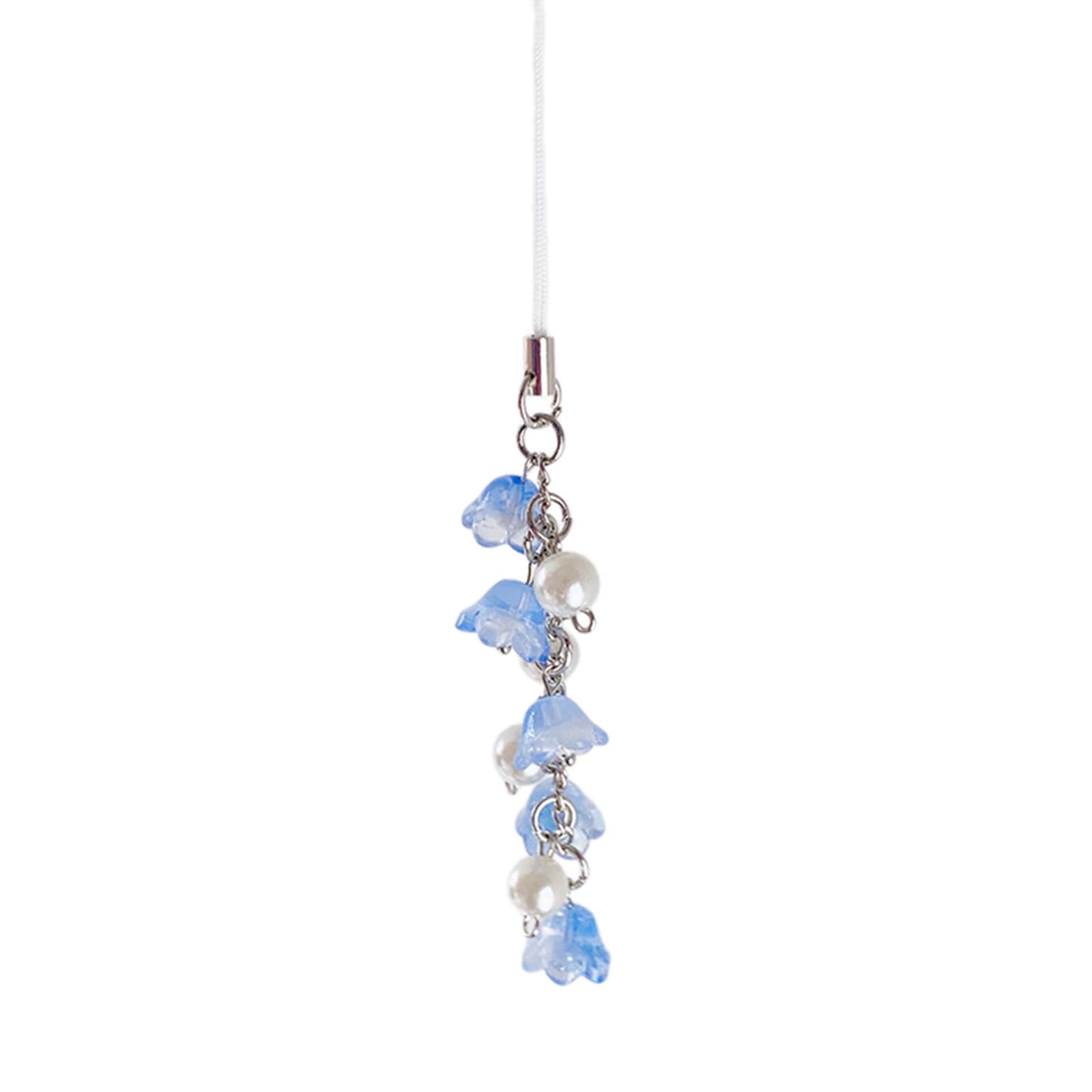 NEWFT Camera Chain Unique Keyring Lilys of the Valley Phone Charm Phone Pendant Straps