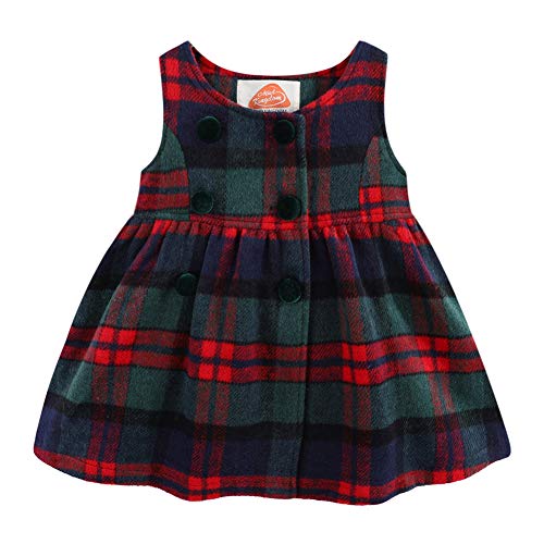 Mud Kingdom Little Girl Dresses Red Plaid Winter Wool Jumper