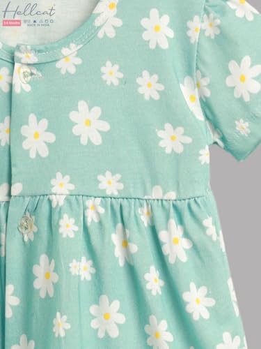 Image of HELLCAT 100% Cotton Baby Frock Dress for Girls - Pack of 3, Soft & Trendy, Short Sleeve