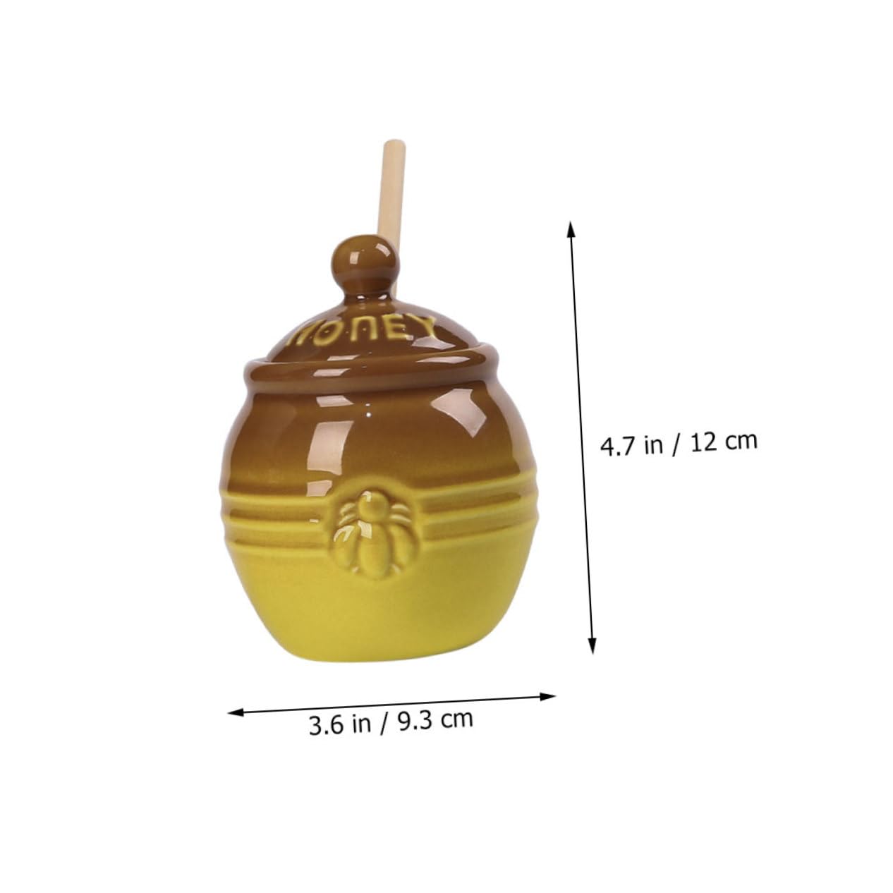 Homoyoyo Honey Jar Mixing Stick Honey Holder Honey Storage Jar Ceramic Jam Container Home Syrup Pot