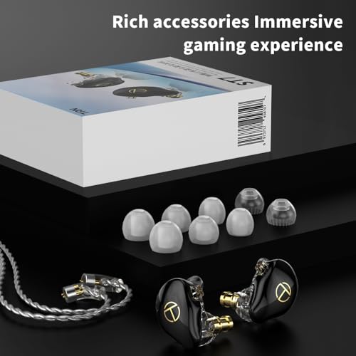 Image of HiFiGo TRN ST7 2DD+5BA Hybrid in-Ear Monitor Earphones, HiFi IEMs Detachable Wired Earbuds with 2 Dynamic Drivers and 5 Balanced Armature Units (Type-C, Black with Mic)