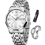 Taxau Uhren Herren Silber Klassische Edelstahl Uhren für Herrenkleid Diamant römische Uhren für Männer wasserdichte Analog Quarz Herrenuhren Reloj para Hombre