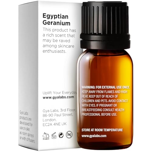 Image of 100% Pure Egyptian Geranium Essential Oil - 0.34 Fl Oz - Egyptian Geranium Oil for Hair, Skin, Diffuser, Aromatherapy & DIY Candle Making Scent
