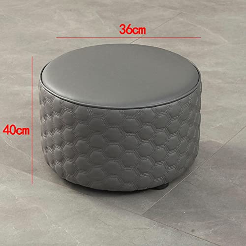 Tabouret de change de chaussures en cuir gris foncé pour l'entrée et le salon