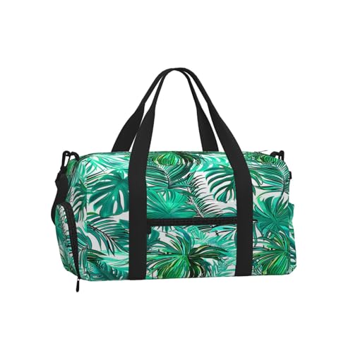 Sac de sport rétro feuille de palmiers 45cm léger imperméable pour fitness et voyage
