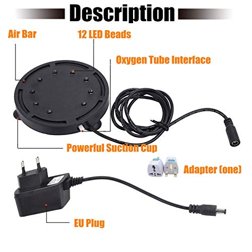12LED Air Stone Fish Tank Led Air Stone Bubble Light, Fish Tank Decoratieve Kleurrijke Lampen voor Aquarium - Afbeelding 6
