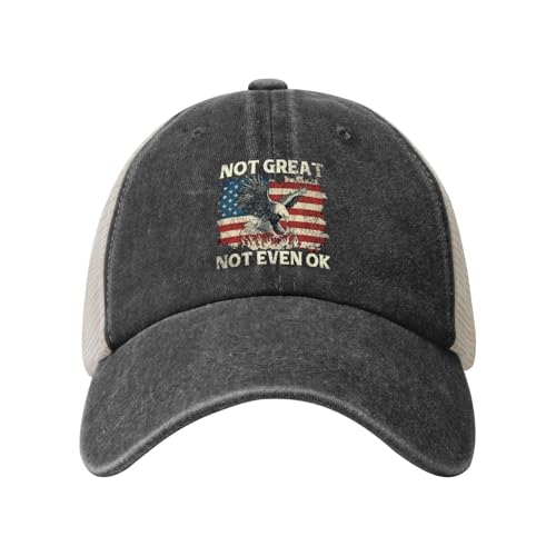 America Not Great Not Even Ok Denim Baseball Cap Trucker