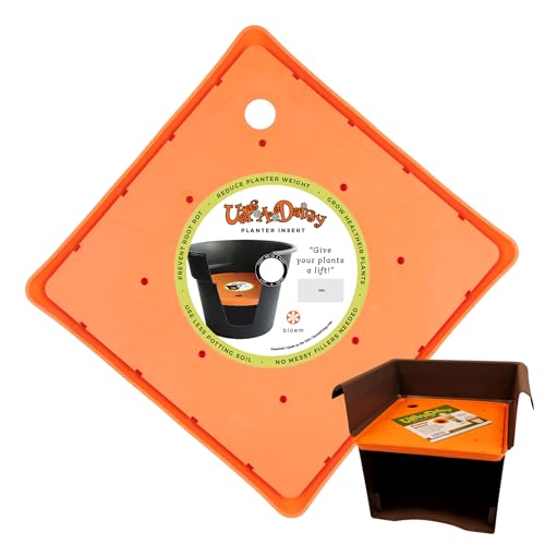Bloem Ups-A-Daisy Square Planter Insert: 11.75" Wide x 0.75" Thick - Durable Resin Disk, Drainage Holes, Reusable Soil-Saving Planter Insert for Indoor & Outdoor Use