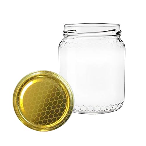 FERRAMENTA BONIFAZIO Set Completo di 90 Barattoli - Vasetti da 773ml - 1Kg con Tappo Color Oro, Vaso Ideale per la Conservazione di Miele Marmellata e Altri Alimenti (90 pezzi da 773ml - 1Kg)