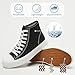 Uoidru High Top Sneakers for Women Canvas Shoes White Canvas High Tops Women Casual Shoes Lace Up Fashion Sneakers (Black,US7.5)
