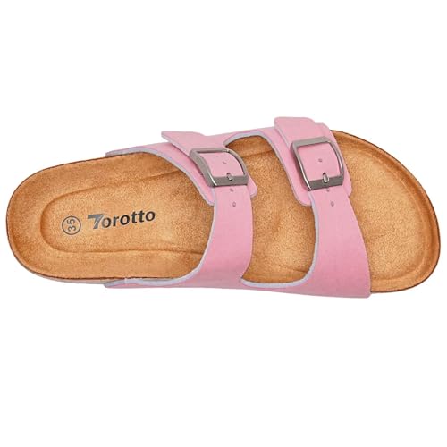 Image of Torotto Kids Sandals Boys Girls Slide Summer Non-slip Cork Glitter Toddler Slippers with Adjustable Straps for Indoor & Outdoor
