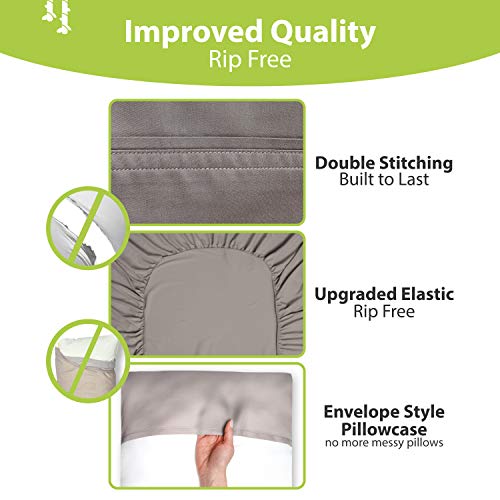 BAMPURE Queen Sheet Set Stone Gray thumbnail 7