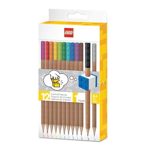 LEGO IQ Matite Colorate per Bambini - Cancelleria Scolastica per Scrittura Creativa e Disegno, Set di 12 Pastelli Colori con Cappuccio (Pacchetto da 12 colori)