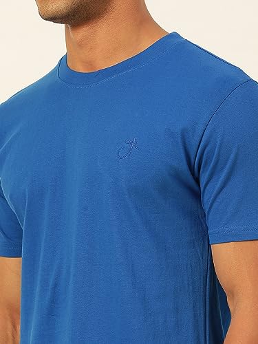 Image of Solid Soft Cloth Round Neck Cotton Relaxed Fit T Shirt