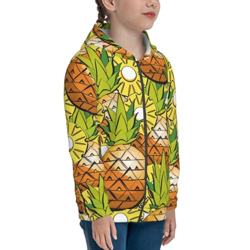 Tropical Summer Fruit Kids Pullover Hoodies Boys Zip Up Sweatshirts Girls Athletic Clothes with Pocket4