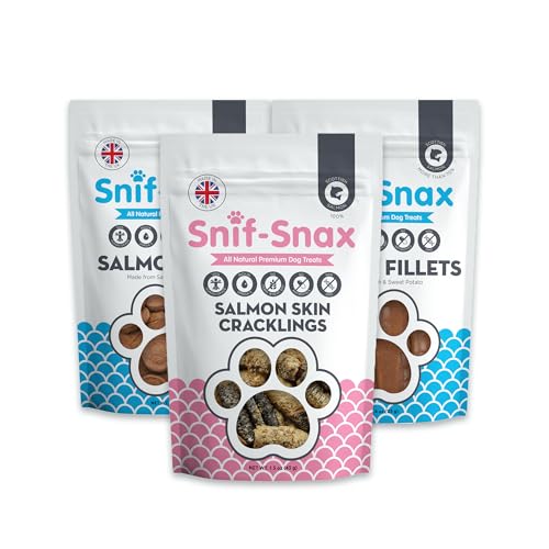 Snif-Snax Salmon Variety Pack Dog Treats (3 Pack) – All Natural, Human Grade, Grain Free Training Treats for Dogs & Puppies – High Protein, Healthy Reward Snacks with Omega-3s