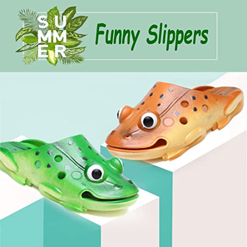 Unisex Funny Cartoon Frog Slippers, Frog Slides, bass Sandals, Animal Slippers, Summer Beach Sandals Pool Shower Shoes2