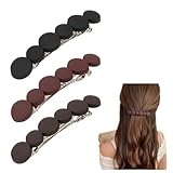フリランス-ショプ 一字型 ヘアピン 3色セット 小さめ おしゃれ 簡単装着 丈夫 耐久 軽量 髪留め 結婚式 入学式 卒業式 女の子用ヘアピン (C-ブラック+ブラウン+レッド)