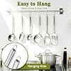 Stainless Steel Kitchen Utensils Set - 12pcs Cooking Utensils Set with Holder, Heat Resistant Kitchen Tool Set for Cooking with Turners, Potato Masher, Spatula, Spoons, Tongs, Whisk #4