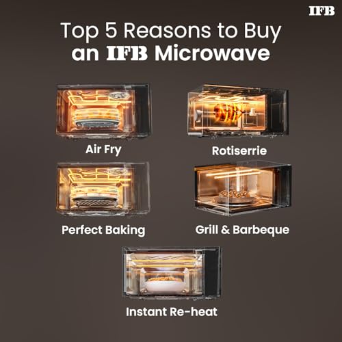 Image of IFB 30L, Multi-Stage Cooking Rotisserie, Grill & Convection Microwave with Air Fry, Cooling System, 10 Power Levels, Fermentation mode, 125 Auto Cook Menus, Auto Defrost, Auto Reheat (30BRC4, Black)