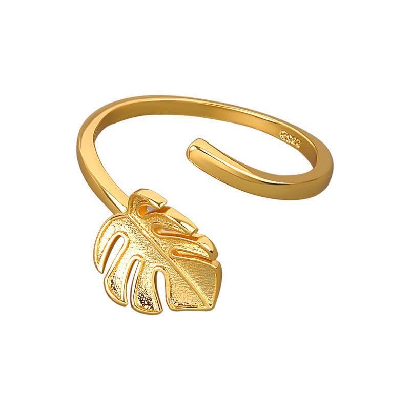 925 Sterling Silver Monstera Leaf Ring Adjustable Jewelry Lucky Gifts Birthday Christmas Valentine’s day Engagement For Women2