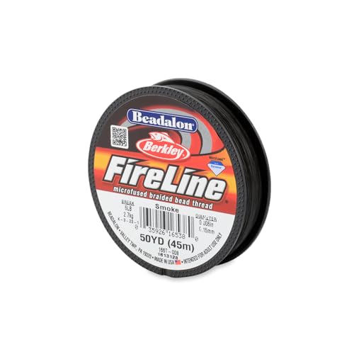 Beadalon FireLine Beading Thread by Berkley 0.006 Break Strength 6 lb Smoke 50 yd