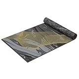 Gaiam Yoga Mat Premium Print Reversible Extra Thick Non Slip Exercise & Fitness Mat for All Types of Yoga, Pilates & Floor Workouts, Metallic Spiritual Journey, 6mm
