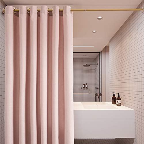 Rideau de douche en tissu épaissi rose 120x200 haut de gamme pour baignoire