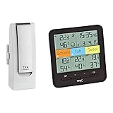 TFA Dostmann WeatherHub Starter Set Klima Funk-Thermo-Hygrometer, Smart Home, mit 3 Sendern, schwarz/weiß, L210 x B85 x H210 mm, schwarz / weiß, L 128 x B 32 (58) x H 128 mm