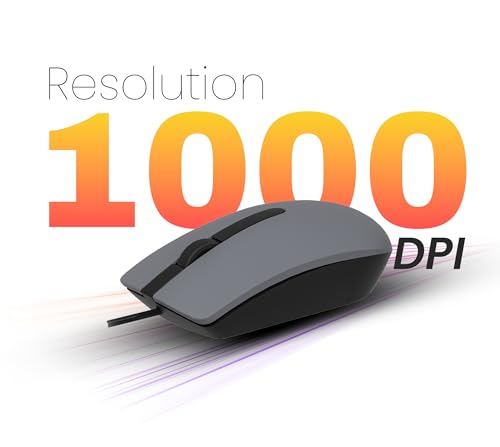 Image of EVM Wired Mouse USB | 1000 DPI Optical Computer Mouse | Ergonomic Mouse for Laptop PC | Plug & Play | Smooth Cursor Control | Office & Home Use | 1 Year Warranty (EVM-M009-Grey)