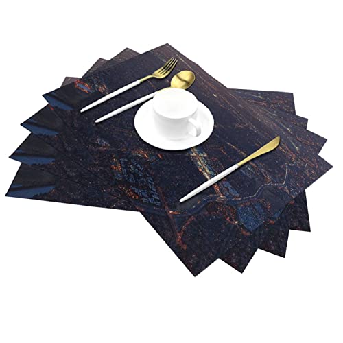 Set de table thermorésistant lot de 4 design vue nocturne 30x45 cm