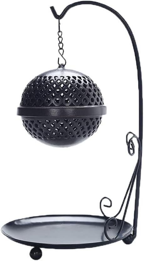 Incense Holder Incense Burner Ceramic Spherical Hanging Stove with Iron Frame Reflux Incense Burner Household Sandalwood Incense Burner Aromatherapy Incense Burner Incense Burner