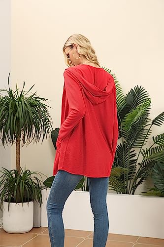 Image of VIISHOW Womens Lightweight Casual Hoodie Cardigans Open Front Waffle Knit Long Sleeve Outwear Coat with Pockets