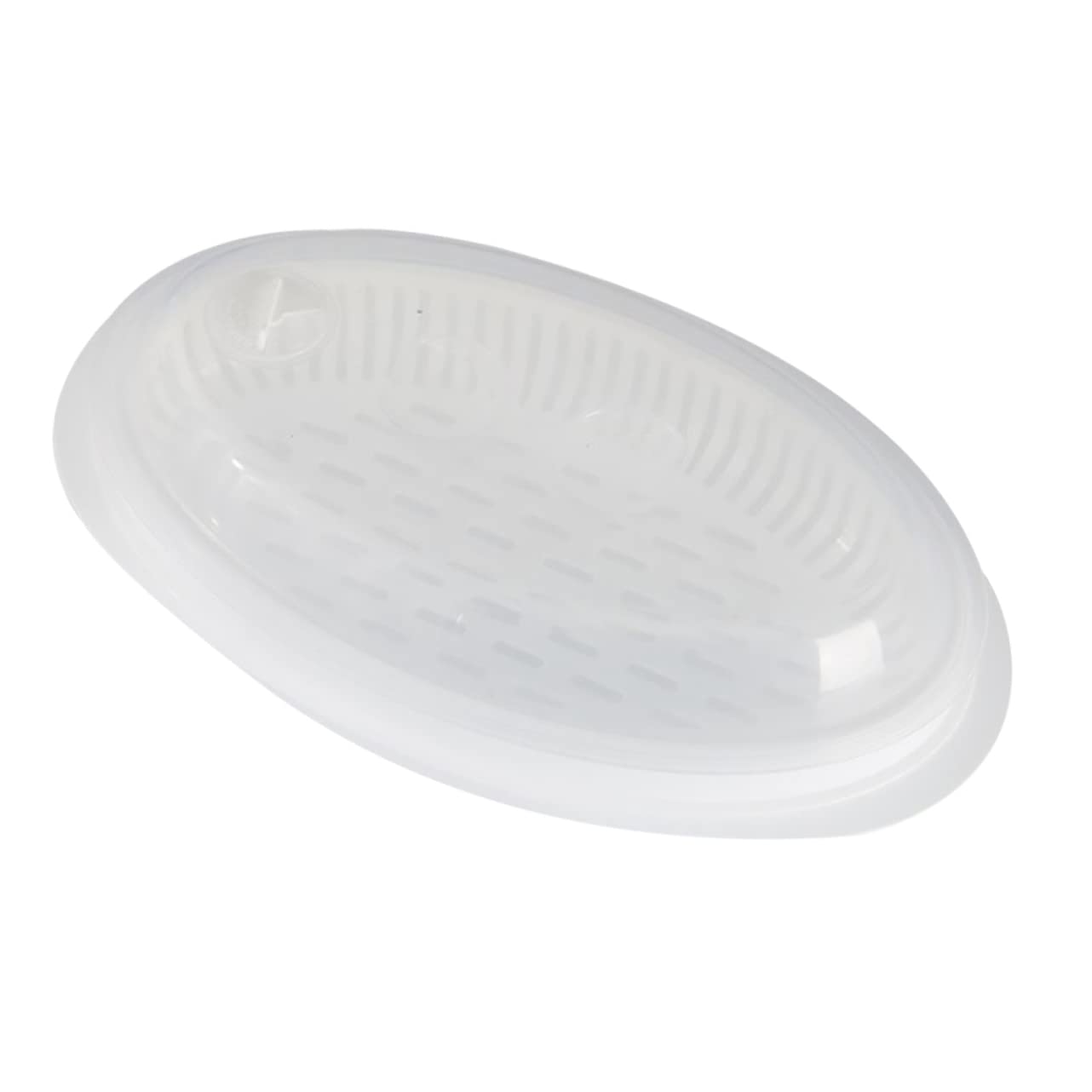 OUNONA Fish with Cover Large Capacity Microwave Plate for Dumplings Fish Built Leakage Barrier for Kitchen Use Refrigeration Convenient Cooking