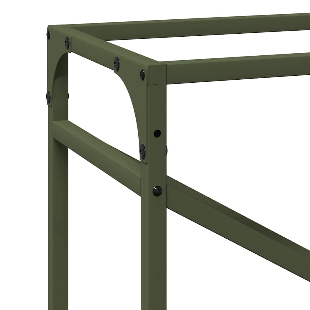 vidaXL Leñero Verde Oliva 60x25x100 cm Acero Laminado en frío