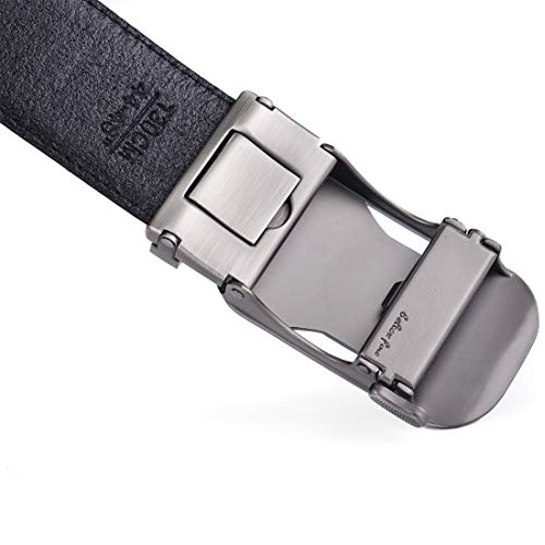 Image of Beltox Men Leather Belt w Slide Ratchet Interchangeable Buckle