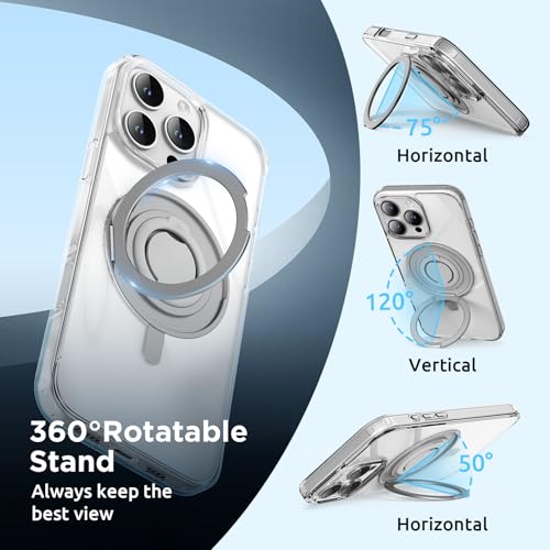 SURPHY Suporte magnético de 360° para iPhone 16 Pro Max capa com anel de dedo, compatível com MagSaf