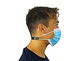 KMINA - Salvaorejas para Mascarillas (x20 uds), Protector Orejas, Sujeta Mascarillas, Extensor Mascarillas Orejas, Gancho para Orejas Ajustable, Color Negro