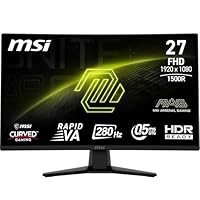 MSI MAG 274CXF 27 Inch FHD Curved Computer Monitor - 1500R 1920 x 1080 Rapid VA Panel, 280 Hz / 0.5ms (GtG, Min.), Adaptive Sync - DP 1.2a, HDMI 2.0b CEC