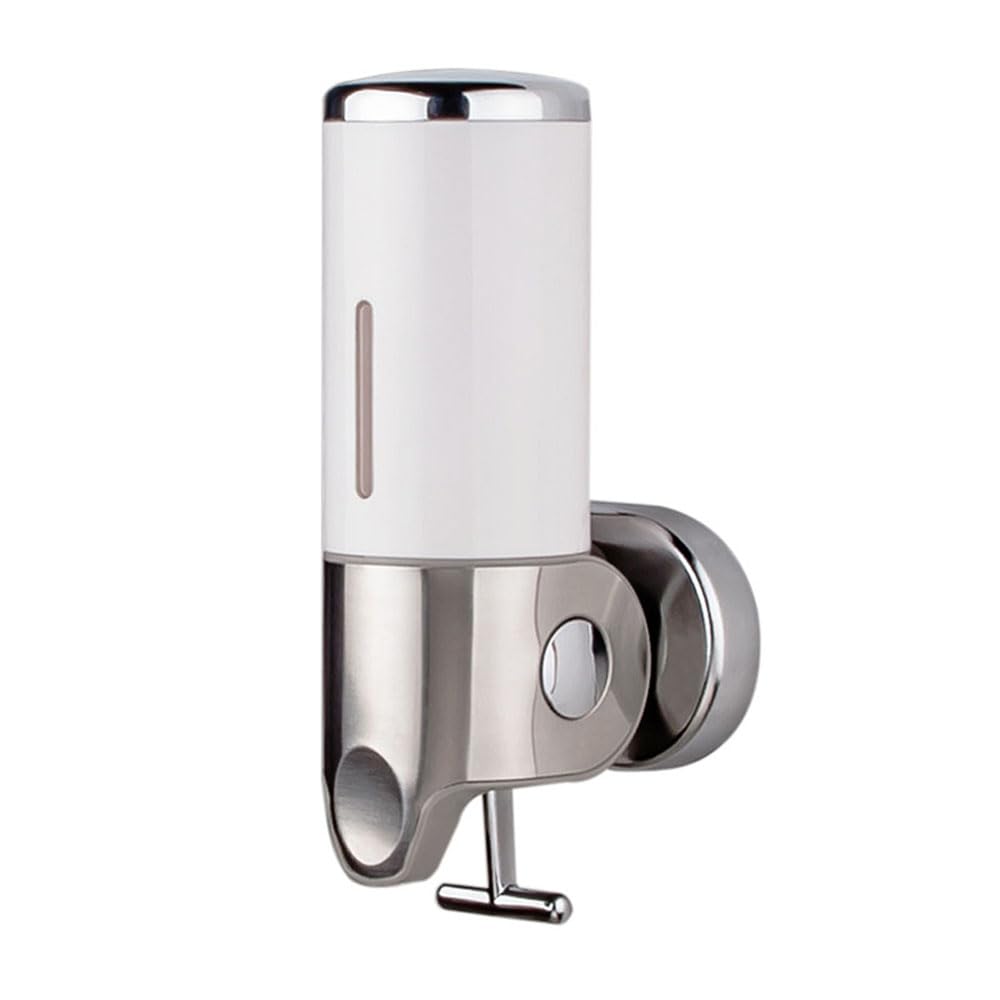 Seifenspender Wandbefestigung, Shampoo Duschgel Spender Set Wand Hängend Ohne Bohren für Dusche, Wall Soap Dispenser mit Wandhalterung, Duschgelspender Wandmontage für Bad（White, 500ml）