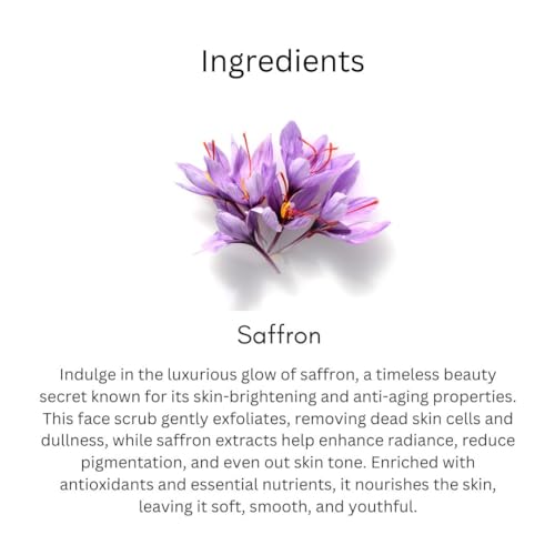 Image of Khadi Kumkumadi Face Scrub 100 gm | Infused with Saffron | Brightens for Glowing & Even Out Skin Tone | For Dark Spots & Pigmentation | All Skin Types | Exfoliating Scrub for Men & Women